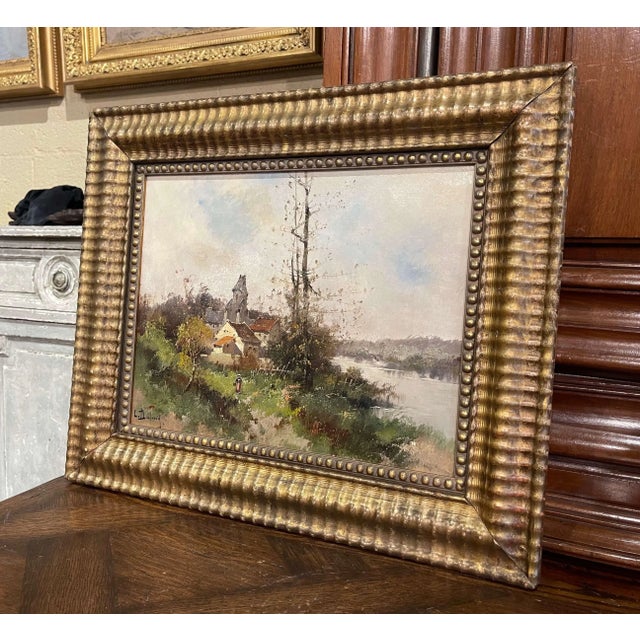 Decorate a study, living room or den with this beautiful and colorful antique painting! Painted in France circa 1890, the...