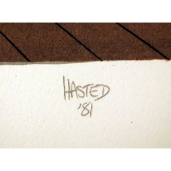 This lithograph, titled "A Public Outcry," was created by the British artist, Michael Hasted, in 1981. It is edition 250...