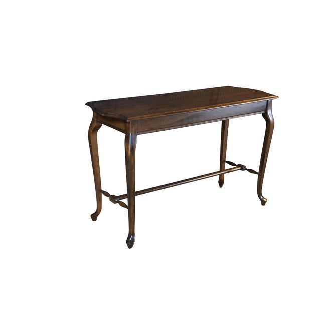 Queen Anne Vintage Queen Anne Style Mahogany Sofa Console Hall Entry Table For Sale - Image 3 of 17