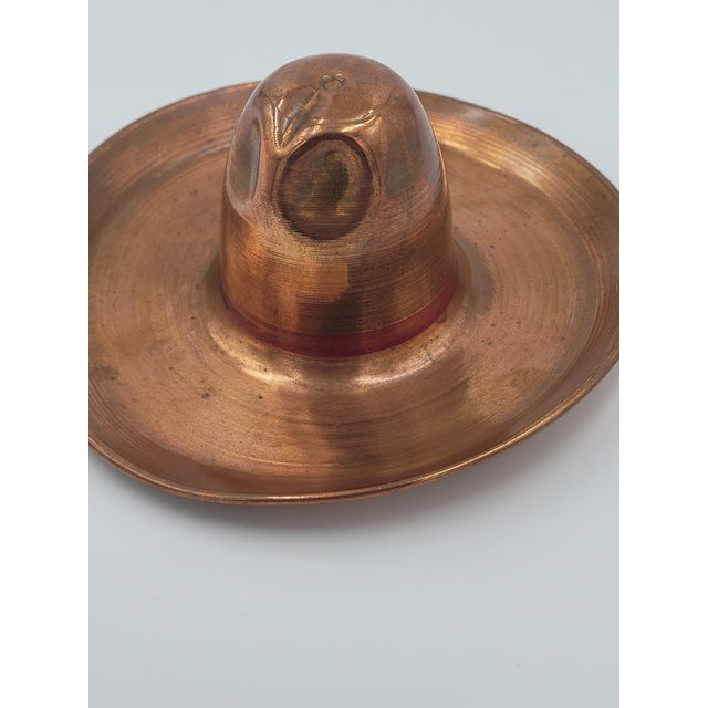 Vintage Hand-Hammered Mexican Copper Sombrero Ashtray or Catch-All For Sale - Image 10 of 10