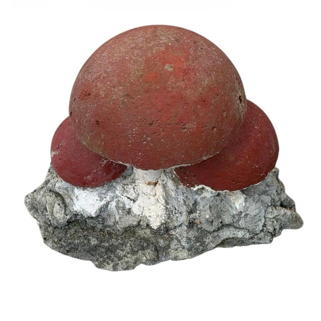 Brutalist Vintage Brutalist Style Cast Stone Mushroom Garden Sculpture For Sale - Image 3 of 9