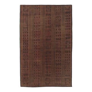 Vintage Tuareg Mat, Rich Brown With Bold Tribal Geometric Patterns - Rug & Kilim For Sale
