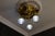 1920s French Art Nouveau Brass and Glass Three-Light Flush Mount Ceiling Light, 1920 For Sale - Image 5 of 18