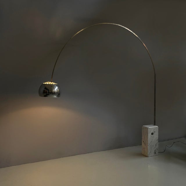 Italian modern floor lamp Arco by Achille and Pier Giacomo Castiglioni for Flos, 1960s Floor lamp model Arco with a...