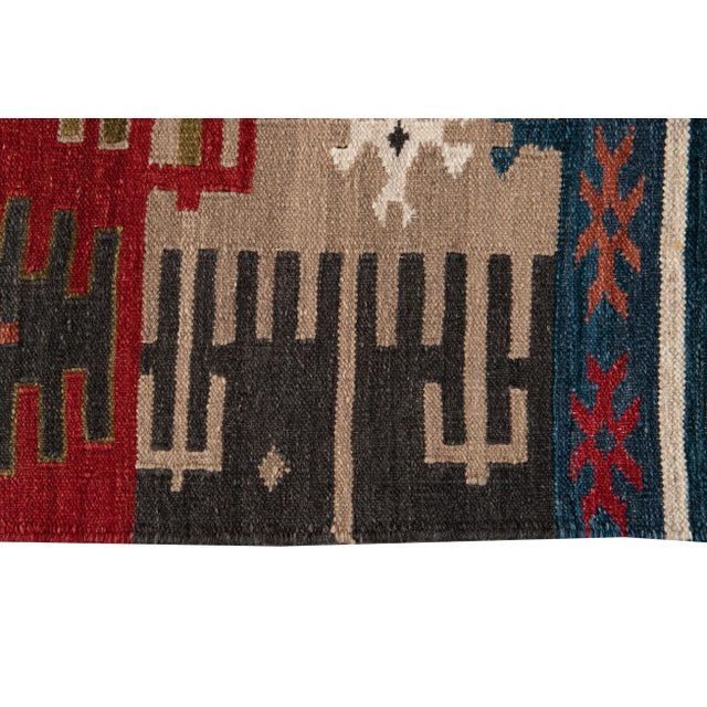 Tan 21st Century Modern Kilim Rug 5 '6'' X 7' 9''. For Sale - Image 8 of 12