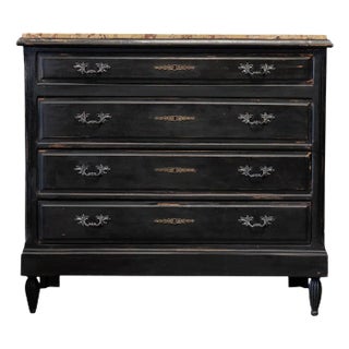 French Ebonised and Marble Commode, 19th Century For Sale