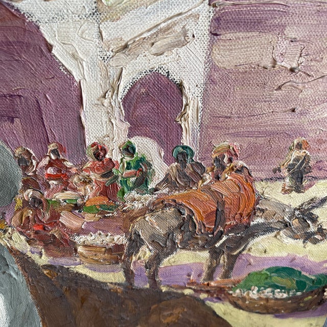 1900s Large Orientalist Oil Painting on Canvas Signed For Sale In Miami - Image 6 of 10