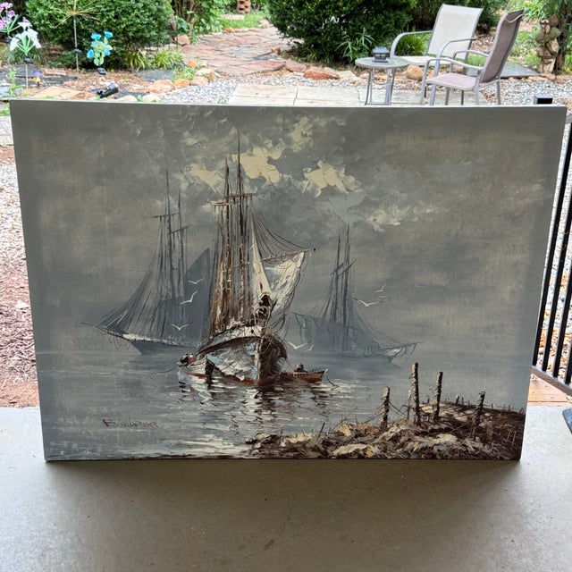 Elevate your space with this stunning, large-scale original oil painting by artist B. Wilder, featuring an evocative and...