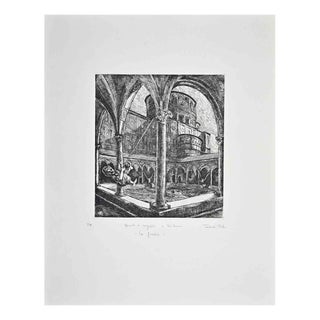 Amedeo Tedeschi Toschi, Children and Teens in Milan-Le Grazie, 1990s, Etching For Sale