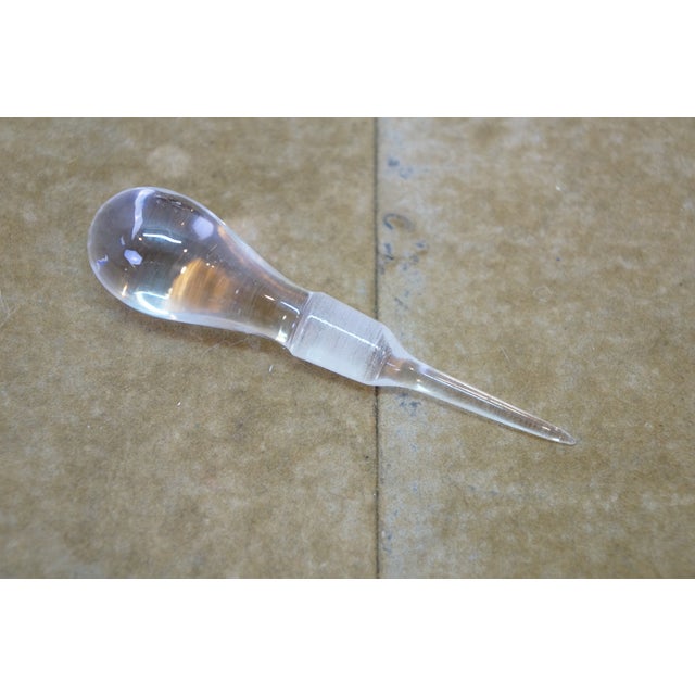 Vintage Iridescent Art Glass Pulled Feather Perfume Bottle & Applicator 5" For Sale - Image 9 of 15
