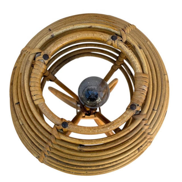 Mid-Century French Rattan and Wicker Table Lamps by Louis Sognot, 1960s, Set of 2 For Sale - Image 11 of 18