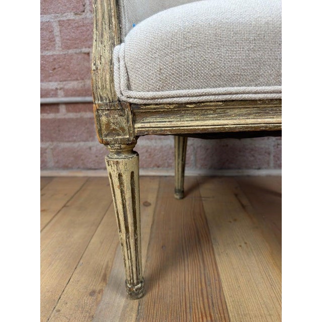 Wood Antique French Louis XVI Petite Corbeille Vanity Chair For Sale - Image 7 of 17