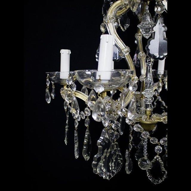 Maria Teresa Chandelier with 6 Lights in Bohemian Crystal, 1950s For Sale - Image 6 of 11