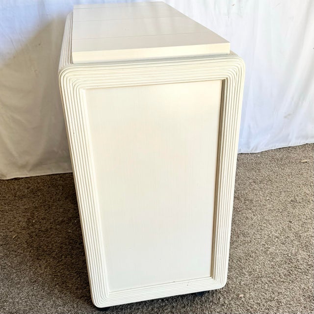 Vintage Boho Chic Wavy Pencil Reed Buffet For Sale In West Palm - Image 6 of 8