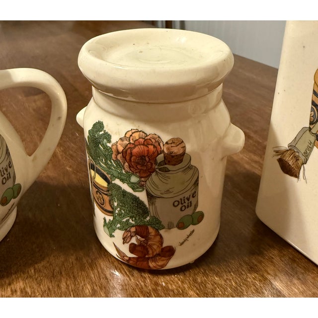 Hyalyn Ceramic Canisters With Creamer and Sugar Set - 6pcs For Sale - Image 12 of 16