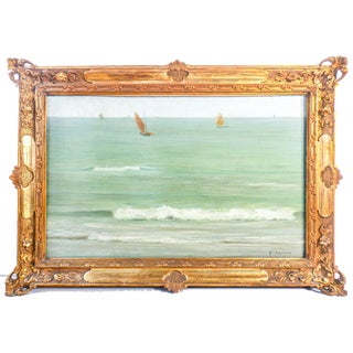 Pietro Fragiacomo, Marina, Oil on Panel, Framed For Sale