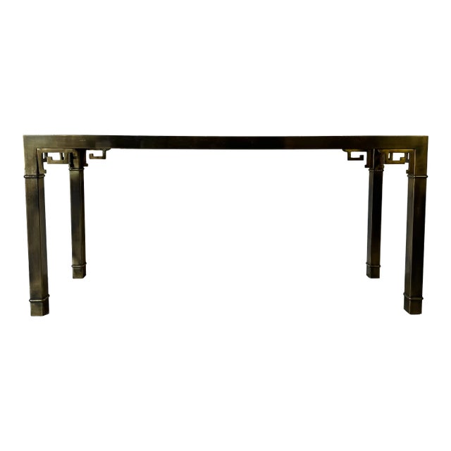 Hollywood Regency Mastercraft Greek Key Brass Console Table/ Sold For Sale