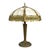 Cream Bradley & Hubbard Style 8-Panel 2-Tone Slag Glass Lamp C1920 For Sale - Image 8 of 11