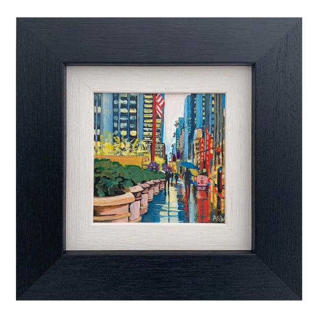 Miniature Painting Radio City Music Hall New York City by British Urban Artist For Sale