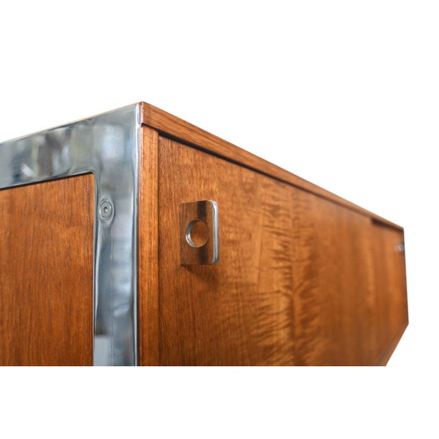 Richard Rohac Late 20th Century Rare Richard Round Space Age Credenza in Teak + Chrome, Attributed For Sale - Image 4 of 15