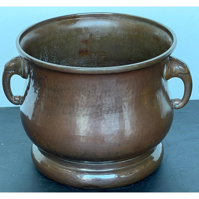 Copper Imperial Russian Copper Cachepot with Elephant-Head Handles, Moscow, c. 1900 For Sale - Image 8 of 14