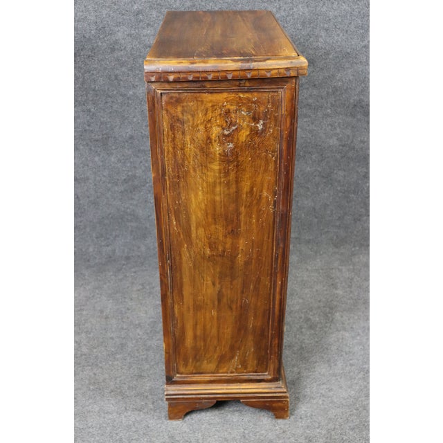 Wood Late 19th Century Italian Provincial Walnut Four Drawer Chest Nightstand For Sale - Image 7 of 10