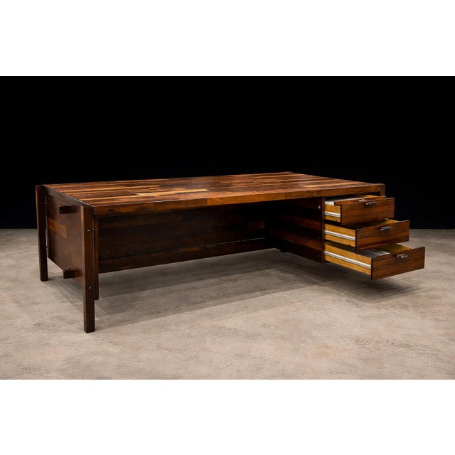 Brazilian Modern “Diplomata” Desk in Hardwood by Jorge Zalszupin, 1965 – Lot 554A For Sale - Image 11 of 16