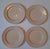 Mid-Century Modern Vintage Fitz and Floyd Oriental Geometric Peach Dinner Plates Set of 4 For Sale - Image 3 of 5