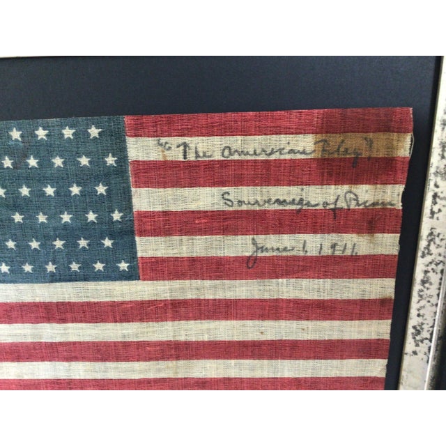 Antique 48 Star American Flag 1911 With an Inscription. For Sale - Image 4 of 4