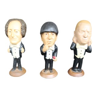 Norman Mauer 3 Stooges Chalkware Figures/As Seen in "Friends" Tv Show For Sale