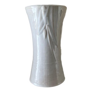 Vintage McCoy Pottery Tall White Vase For Sale