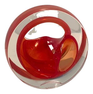English Teign Valley Red Art Glass Sculpture or Bookend