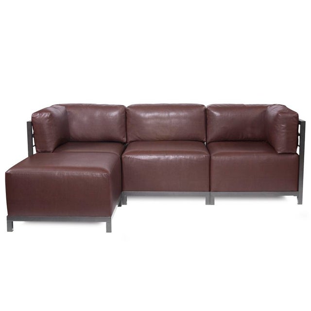 Contemporary Axis 2pc Sectional Avanti Pecan Titanium Frame For Sale - Image 3 of 5