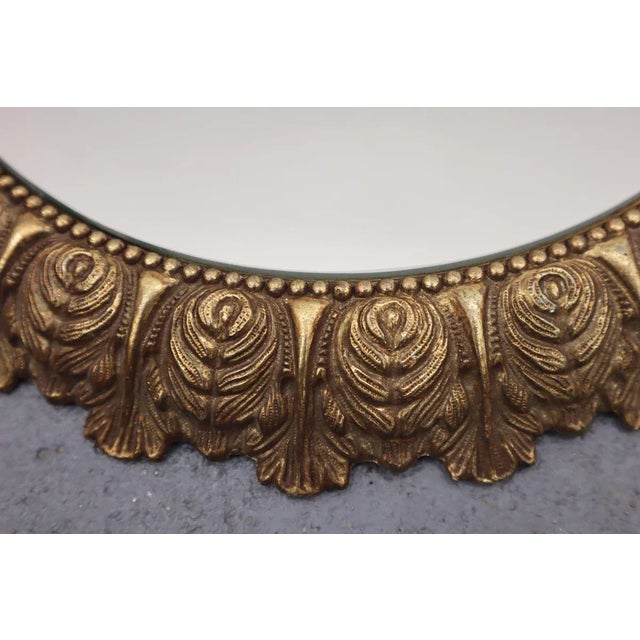1950s Mid-Century Brass Mirror For Sale - Image 5 of 9