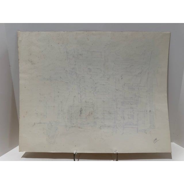 Paper Henry Emil Salloch Original Watercolor on Paper Colonial Style Streetscape. Uruapan Mx. 1961. For Sale - Image 7 of 8