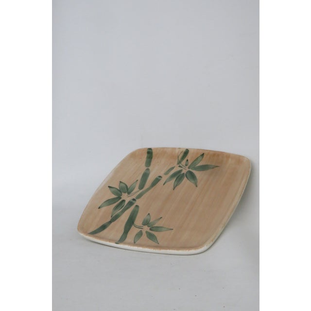 Mid-Century Modern Amora Hand Painted Leaves Plate Made in Italy 4626b For Sale - Image 3 of 10