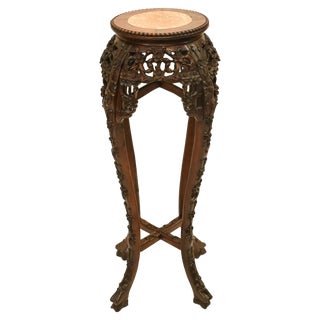 Antique Chinese Pedestal Stand Table, 1840 For Sale