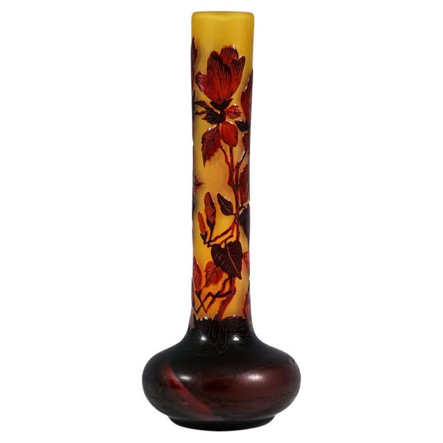 Art Nouveau Cameo Single Vase by Emile Galle, France, 1900s For Sale - Image 6 of 6