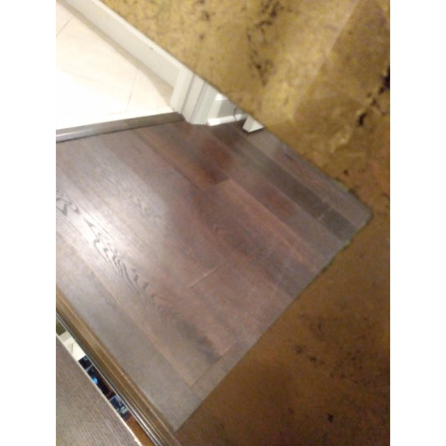 Metal Vintage Glass Gold and Silver-Tone Mirror For Sale - Image 7 of 10