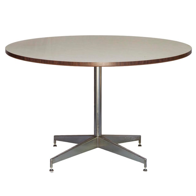 1960s 1960s MCM Eames Style 4' Round Table Metal Base For Sale - Image 5 of 11