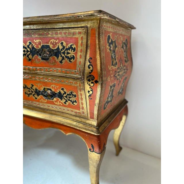 Italian Hand Painted Venetian Serpentine Commode, 1900s For Sale - Image 10 of 11