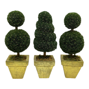 Vintage Christmas Holiday Topiary Potted Trees - A Set of 3