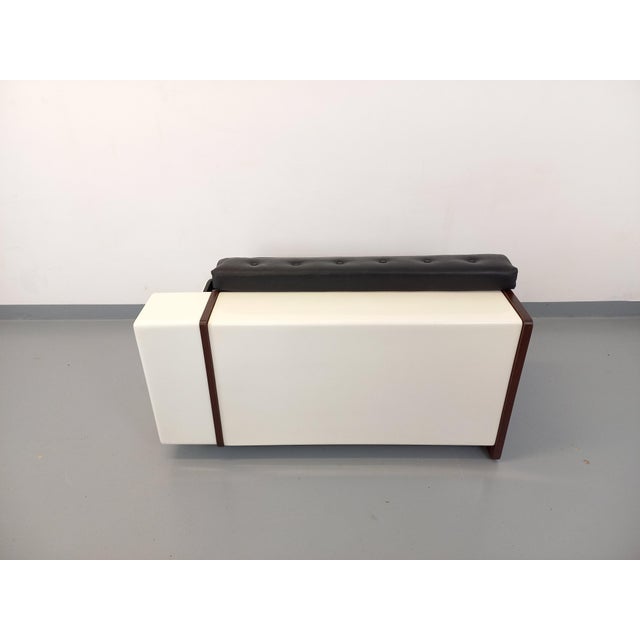 Vintage Italian Sofa Bed with Integrated Lighting in Skai, Fiberglass and Rosewood by Beka Tortuga, 1970s For Sale - Image 13 of 18