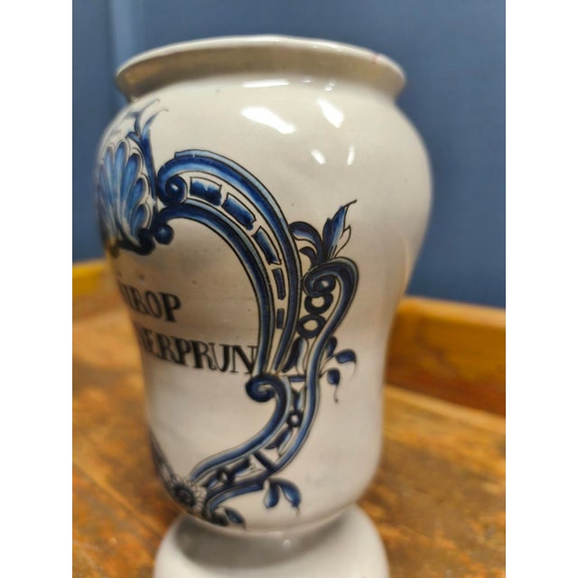 Ceramic Apothecary Jar with Latin Inscription, 18th Century-Early 19th Century For Sale - Image 10 of 17