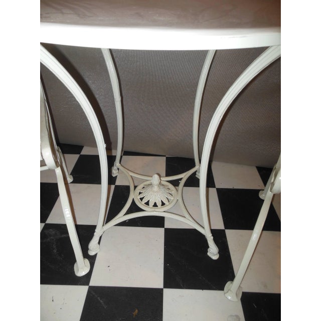 1920s Bistro Set, Cast Iron Table and Chairs With Shell & Sea Horses For Sale - Image 5 of 10