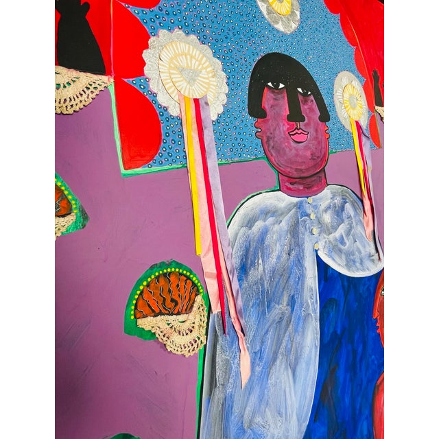 Monumental Mixed Media Painting by Mexican Artist Jesus Tellosa, Signed & Dated For Sale - Image 10 of 18