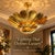 Handmade Brass Flower Ceiling Light, 3 Tier Hammered Floral Chandelier, Art Deco Lotus Semi Flush Mount, Luxury Brass Ceiling Fixture 28 Inches For Sale - Image 12 of 15