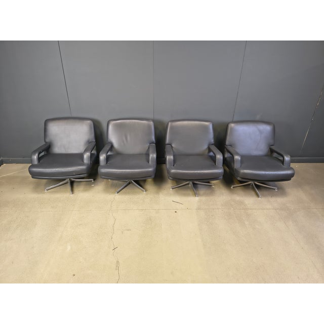 1970s Swivel Chairs by Bernd Munzebrock for Walter Knoll, 1970s, Set of 4 For Sale - Image 5 of 12