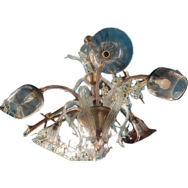 Venetian Chandelier in Murano Glass, 1940s For Sale - Image 3 of 18