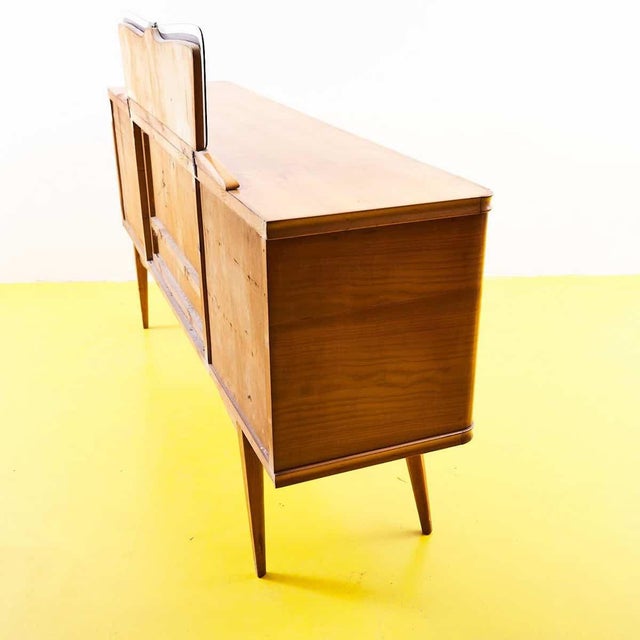 Light Wood Bar Cabinet with Mirror, 1950s For Sale - Image 9 of 12